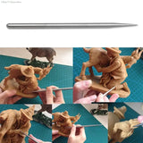 Stainless Steel Pottery Modeling Stick Acupressure Texture Clay Tool DIY Crafts