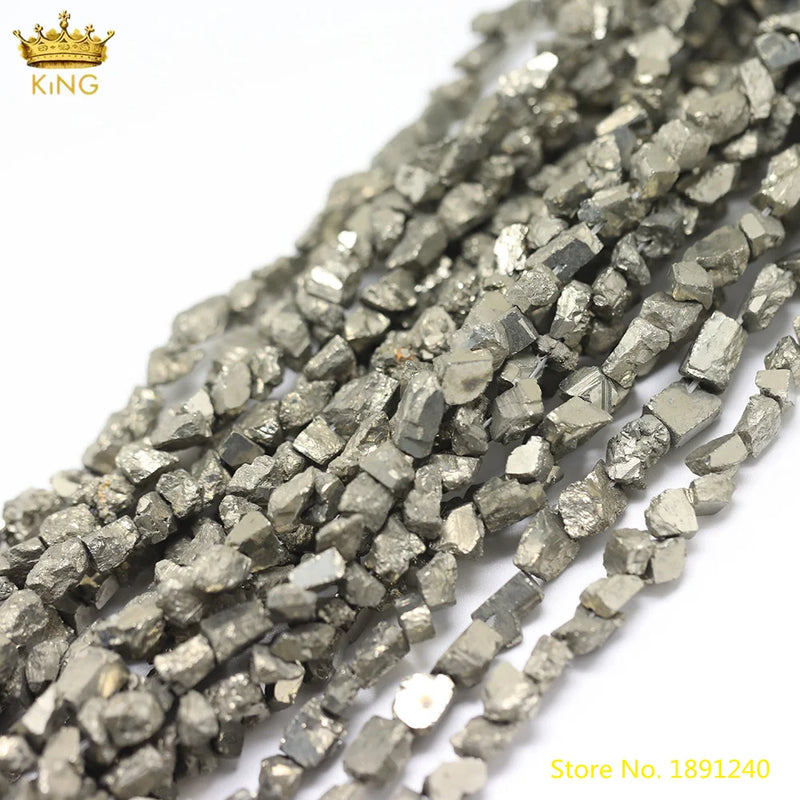 Natural Pyrite Iron Nugget Chip Beads for DIY Jewelry Making