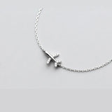 Silver Airplane Bracelet 925 Jewelry Chain for Women Girls