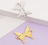 20Pcs/Lot Stainless Steel Butterfly Pendant Charms DIY Jewelry