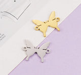 20Pcs/Lot Stainless Steel Butterfly Pendant Charms DIY Jewelry