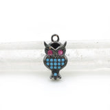 15*8*2mm Micro Pave Kallaite&Red CZ Owl Charm For DIY Bracelets/Necklaces
