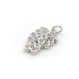Micro Pave Clear CZ Grape Charm for Bracelets or Necklaces Jewelry