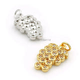 Micro Pave Clear CZ Grape Charm for Bracelets or Necklaces Jewelry