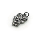 Micro Pave Clear CZ Grape Charm for Bracelets or Necklaces Jewelry