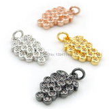 Micro Pave Clear CZ Grape Charm for Bracelets or Necklaces Jewelry