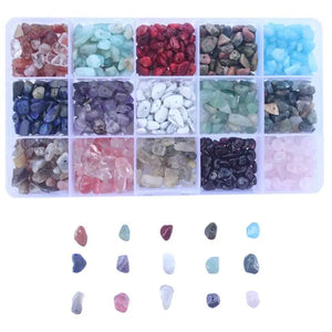 15 Natural Gemstone Chip Beads for DIY Jewelry Making