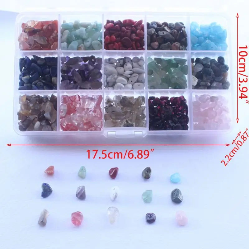 15 Natural Gemstone Chip Beads for DIY Jewelry Making