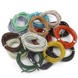 Braided Leather Rope Cord Jewelry Accessories 3 4 5 6mm Round Leather Cord