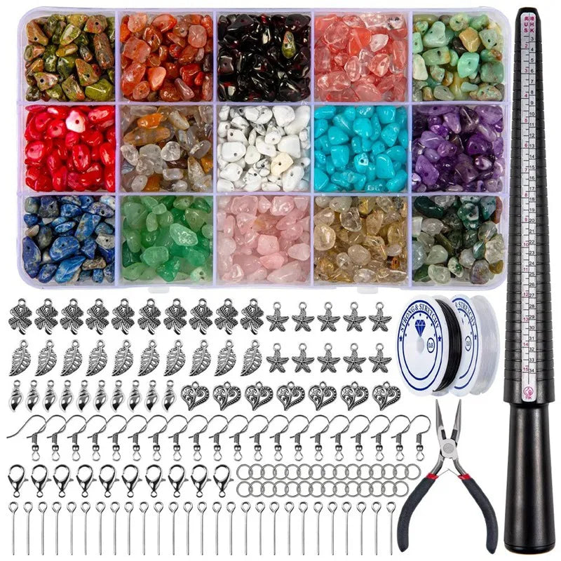 15 Colors Crystal Jewellery Making Kit with Beads for Jewelry Making