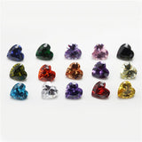 15 Colors/Lot Heart CZ Stones for Jewelry Making