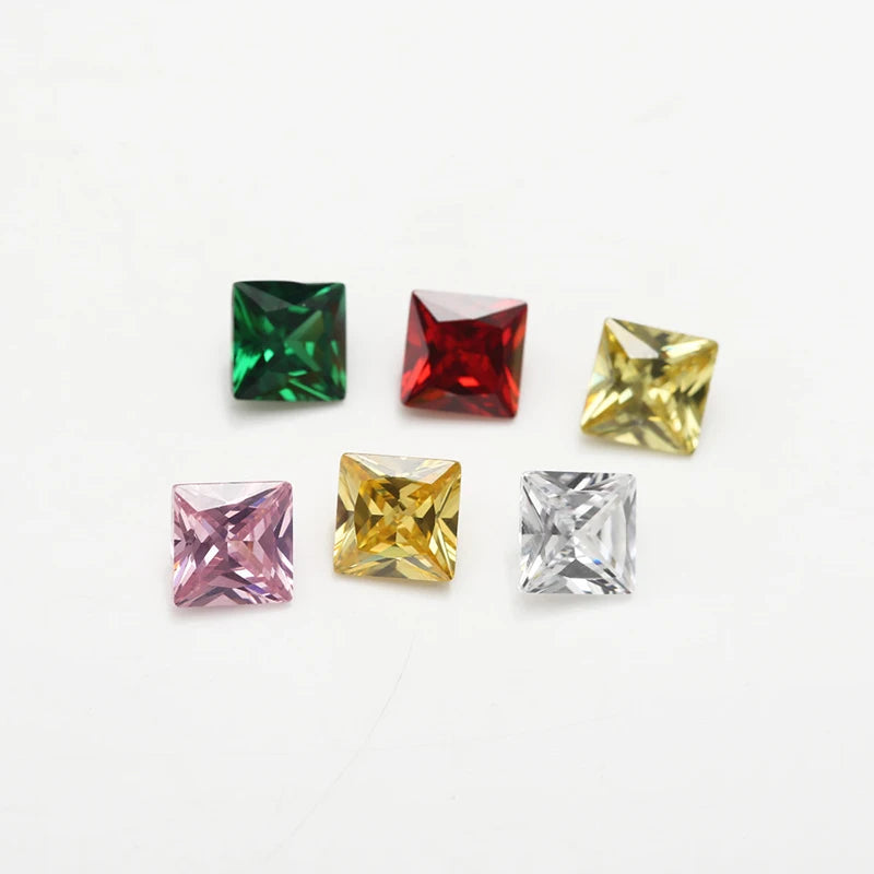 15 Colors 4-10mm AAAAA Square CZ Stone for Jewelry DIY Making