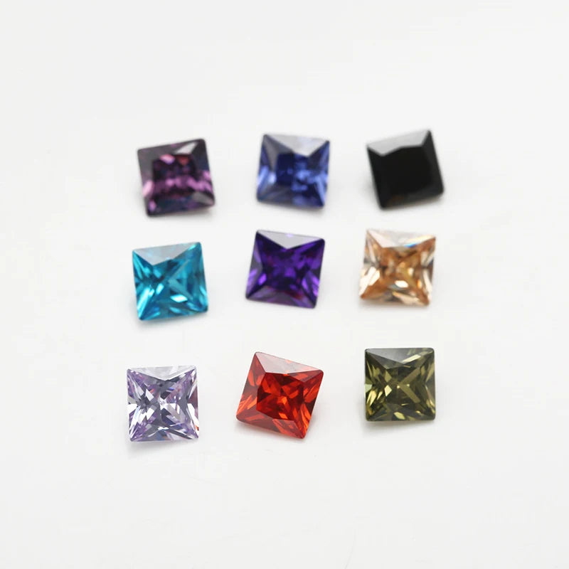 15 Colors 4-10mm AAAAA Square CZ Stone for Jewelry DIY Making