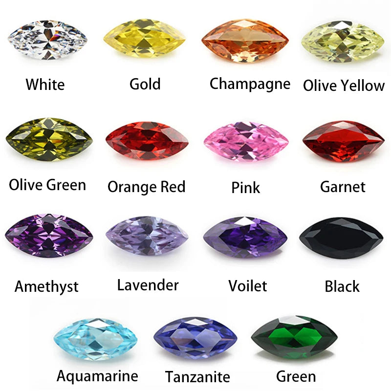 5A Marquise Cubic Zirconia Stone 15 Colors/Lot