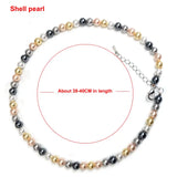15 Colors Shell Pearls Necklace Natural Round Spacer Beads 15''