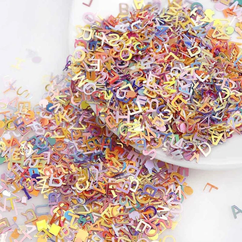 15g Letter Sequins Loose Nail Glitter Confetti