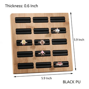 15 Grid Bamboo Earrings Organizer Storage Rack Jewelry Rings Display