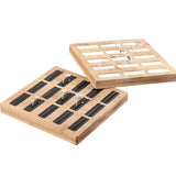 15 Grid Bamboo Earrings Organizer Storage Rack Jewelry Rings Display