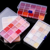 15 Grid Glass Seed Bead Set Box Jewelry Making Bulk DIY Spacer Bead Kits