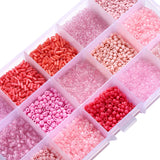 15 Grid Glass Seed Bead Set Box Jewelry Making Bulk DIY Spacer Bead Kits
