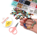 15-Piece Irregular Freeform Chip Gravel Beads Kit for Jewelry Making