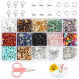15-Piece Irregular Freeform Chip Gravel Beads Kit for Jewelry Making
