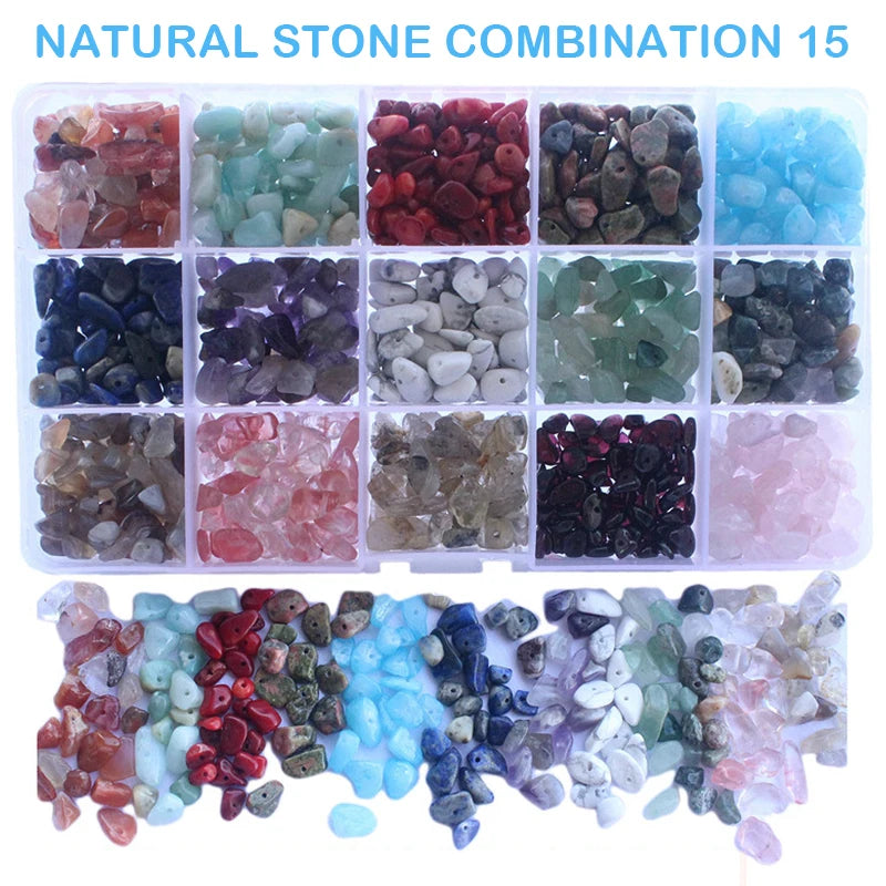 Irregular Stone Beads Chips Kit Multicolor DIY Jewelry Making