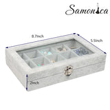 15 Grids Velvet Jewelry Display Storage Box Earrings Ring Organizer