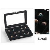 15 Grids Velvet Jewelry Display Storage Box Earrings Ring Organizer