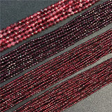 15 Inches Natural Faceted Garnet Stone Bead 2/3/6MM Fine Red Loose Beads