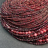 15 Inches Natural Faceted Garnet Stone Bead 2/3/6MM Fine Red Loose Beads