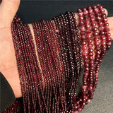 15 Inches Natural Faceted Garnet Stone Bead 2/3/6MM Fine Red Loose Beads