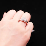 15% Off Ring Heart Jewelry Micro Pave Silver Plated Rings for Women Wedding