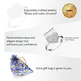 15% Off Ring Heart Jewelry Micro Pave Silver Plated Rings for Women Wedding