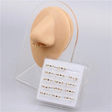 15 PCS 10mm Crystal Nose Hoop Ring Nose Piercing Jewelry