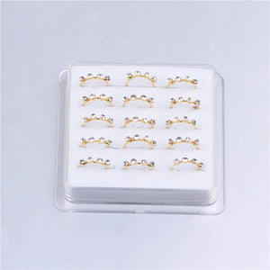 15 PCS 10mm Crystal Nose Hoop Ring Nose Piercing Jewelry