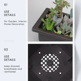15 PCS 4.7 Inch Square Plastic Bonsai Training Pot for Garden, Interior