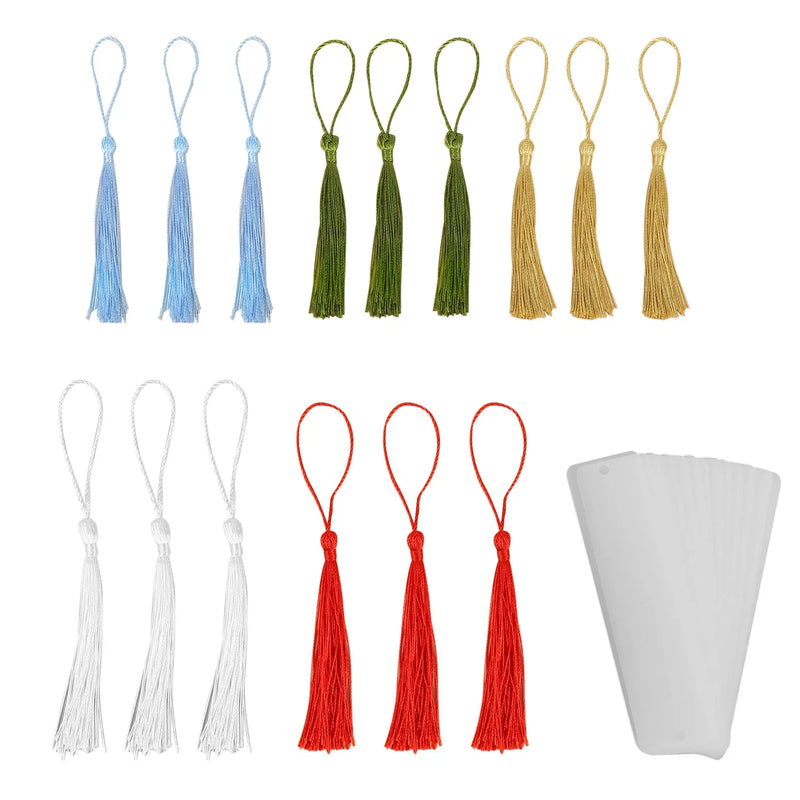 15 PCS Clear Acrylic Bookmark Blank DIY Unfinished Book Markers with Tassels