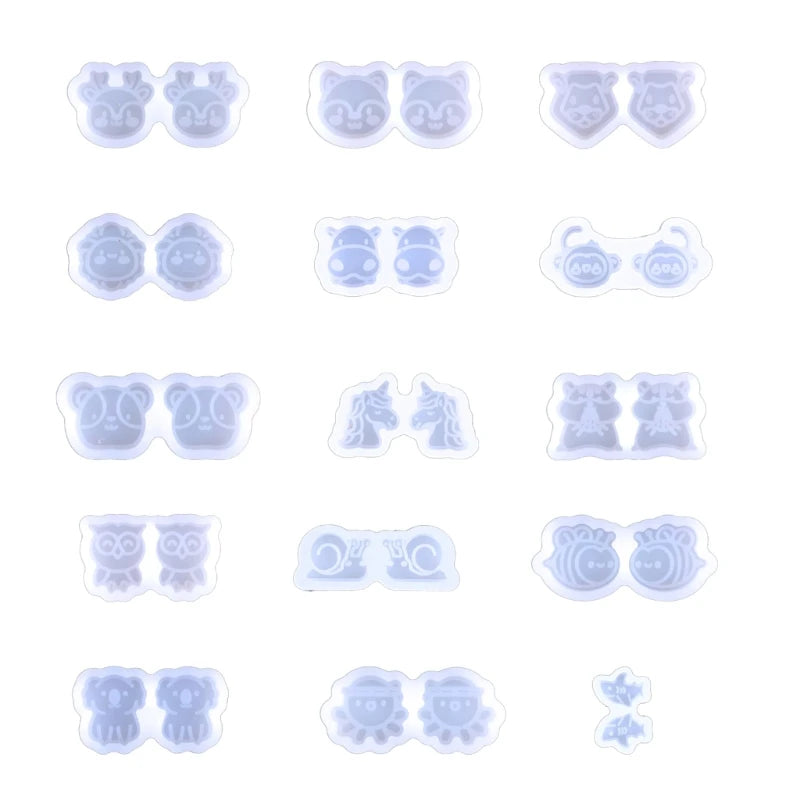 15 Pcs Animal Earring Resin Mold Silicone Pendant Mold DIY Crafts Mold