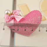 15 Pcs Glitter Fabric Hearts, 5.5*4cm Craft Embellishments