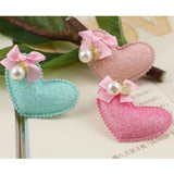 15 Pcs Glitter Fabric Hearts, 5.5*4cm Craft Embellishments