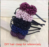 15Pc Fabric Flowers, Ribbon Flowers Hair Clip, Floral Hair Accessories