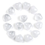 15 Pcs Rose Quartz Heart Stones Set Bulk Polished Chakra Balancing