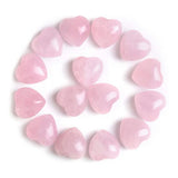 15 Pcs Rose Quartz Heart Stones Set Bulk Polished Chakra Balancing