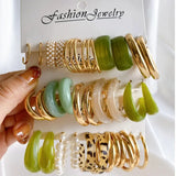 Women&rsquo;s Gold Plated Combo of 30 Pieces C Shaped Hoop Earrings