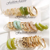 Women&rsquo;s Gold Plated Combo of 30 Pieces C Shaped Hoop Earrings