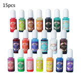 15 Pcs Crystal Epoxy Dye Essence Glue Paste Stain DIY Crafts Making