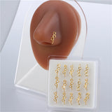 15-Piece Retro Bohemian Style Nose Rings Set 10mm