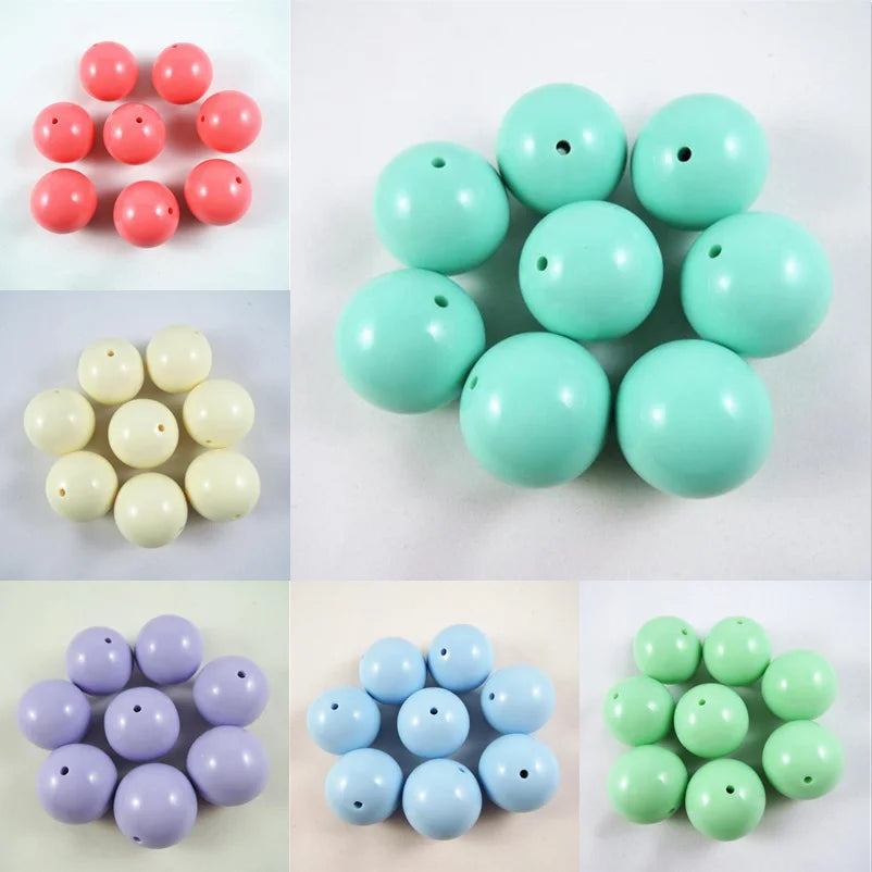 5pcs Large 30mm Chunky Acylic Round Loose Beads DIY Necklace Jewelry Making