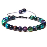 Colorful Tiger Eye Stone Bracelets 6/8MM Beads Braided Bangles